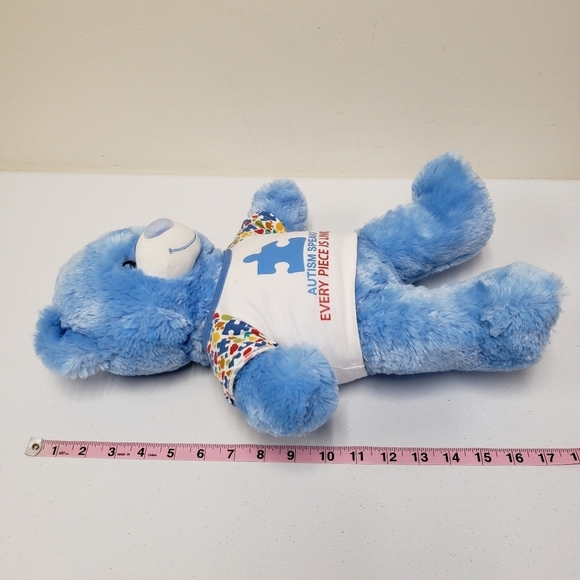 Build a Bear 17" Blue Autism Speaks Bear with Puzzle Shirt Stuffed Animal Plush - Picture 4 of 7